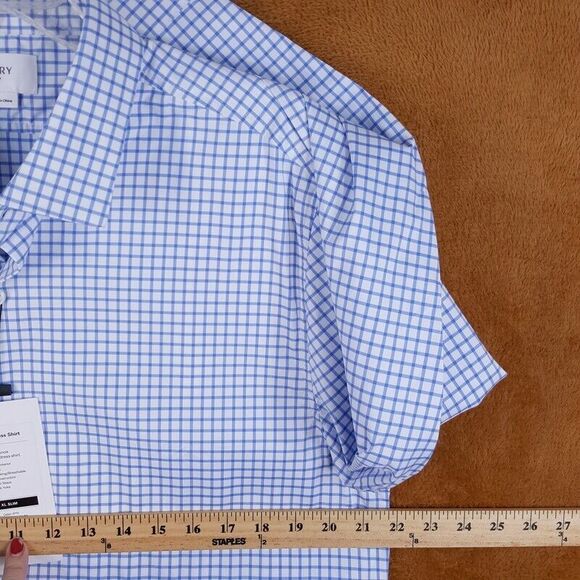 MINISTRY OF SUPPLY Mens Shirt XL Slim Blue Check Button Down M's AERO Dress - Picture 4 of 9